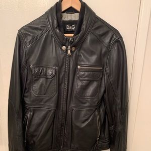 Dolce & Gabbana Men leather jacket Size Medium/40R